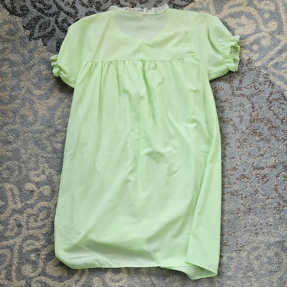 Vintage 2 Piece Nightgown Robe Set with Lace Trim Light Green - Picture 3 of 6